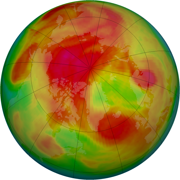 Arctic ozone map for 22 March 1984